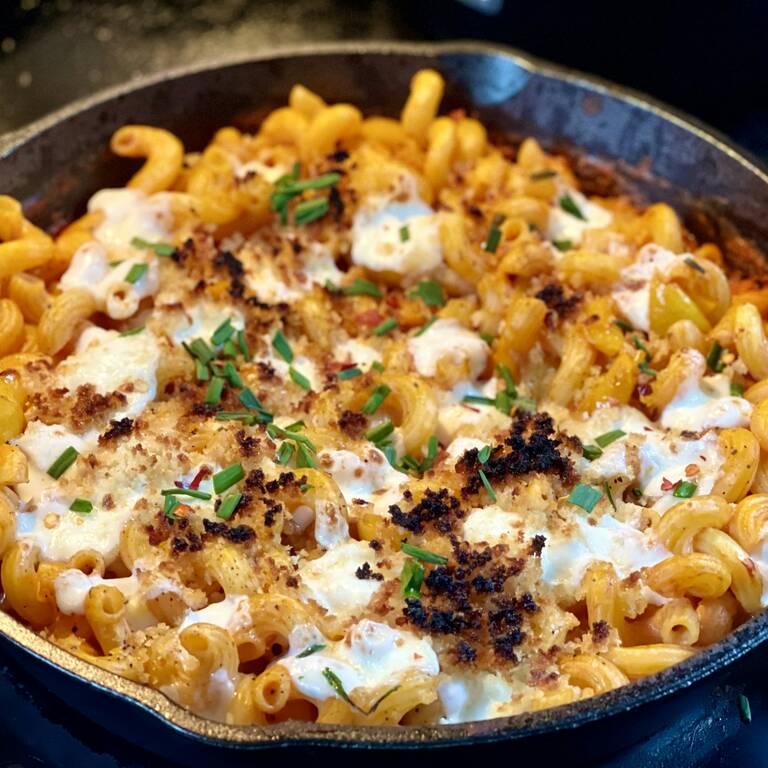 Tomato and cheese pasta bake