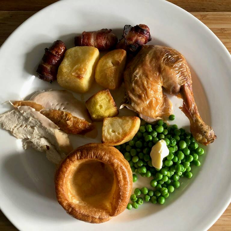 Roast chicken dinner